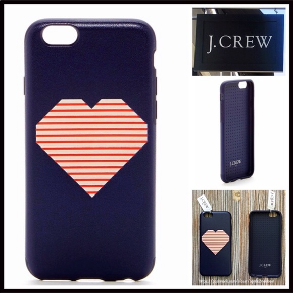J. CREW NAVY BLUE STRIPED HEART IPHONE 6 CASE - Picture 4 of 5